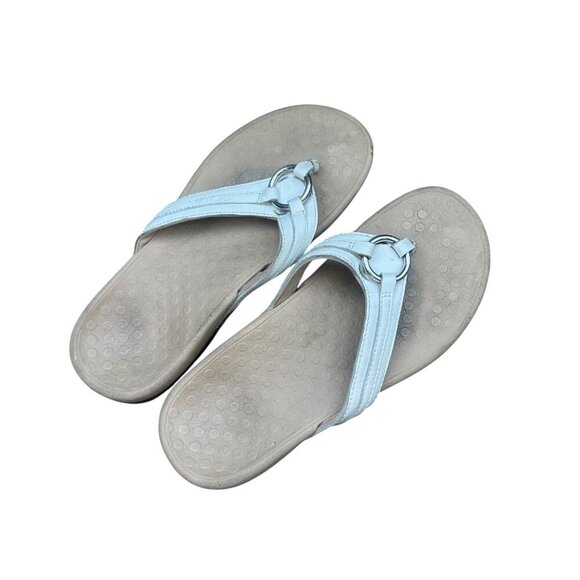 Vionic White Leather Tide Aloe Toe Post Ortho Heel Thong Sandals Size 7 - Picture 3 of 10